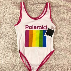 NWT Polaroid Body Suit Rainbow One Piece Medium